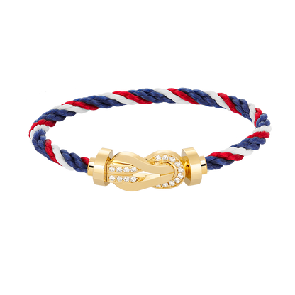[AuraEcho]CHANCE LARGE 8 FIGURE BUCKLE HALF DIAMOND BRACELET GOLD