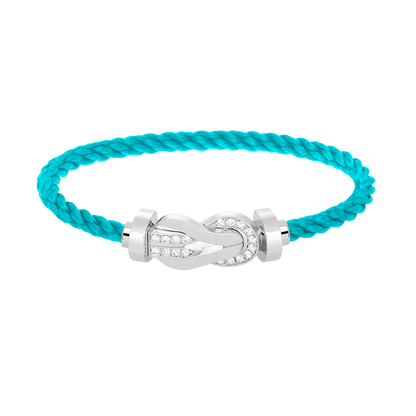 [AuraEcho]CHANCE LARGE 8 FIGURE BUCKLE HALF DIAMOND BRACELET SILVER