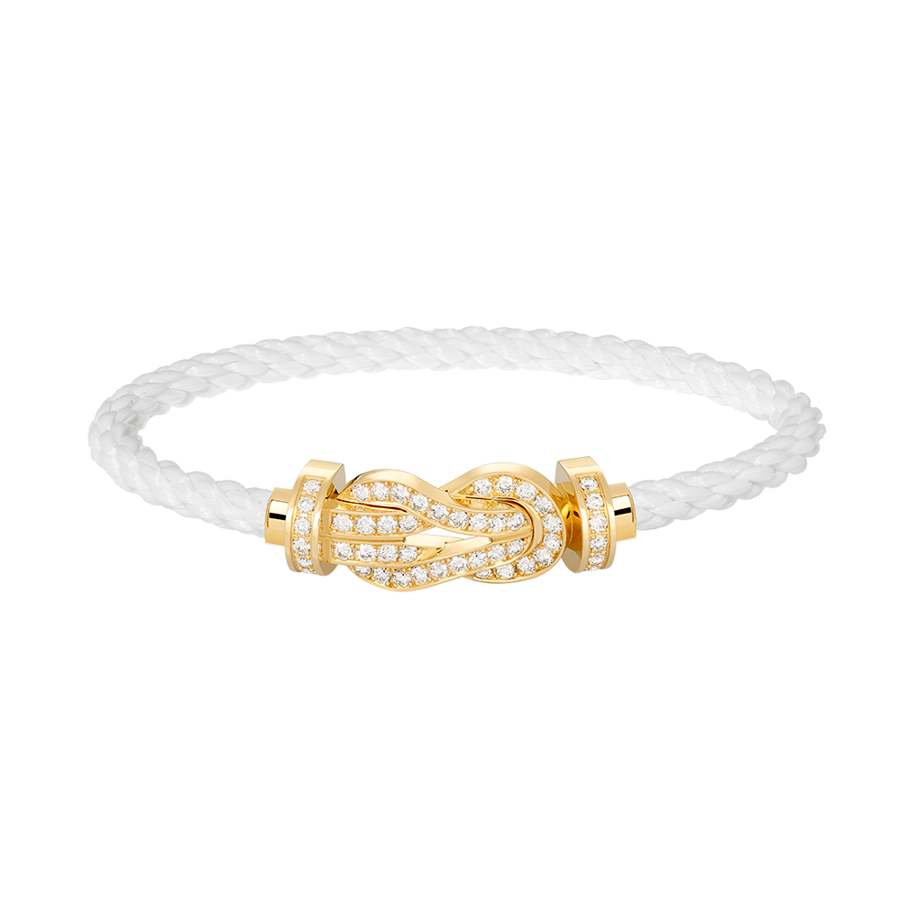 [AuraEcho]CHANCE LARGE 8 FIGURE BUCKLE FULLDIAMOND BRACELET GOLD
