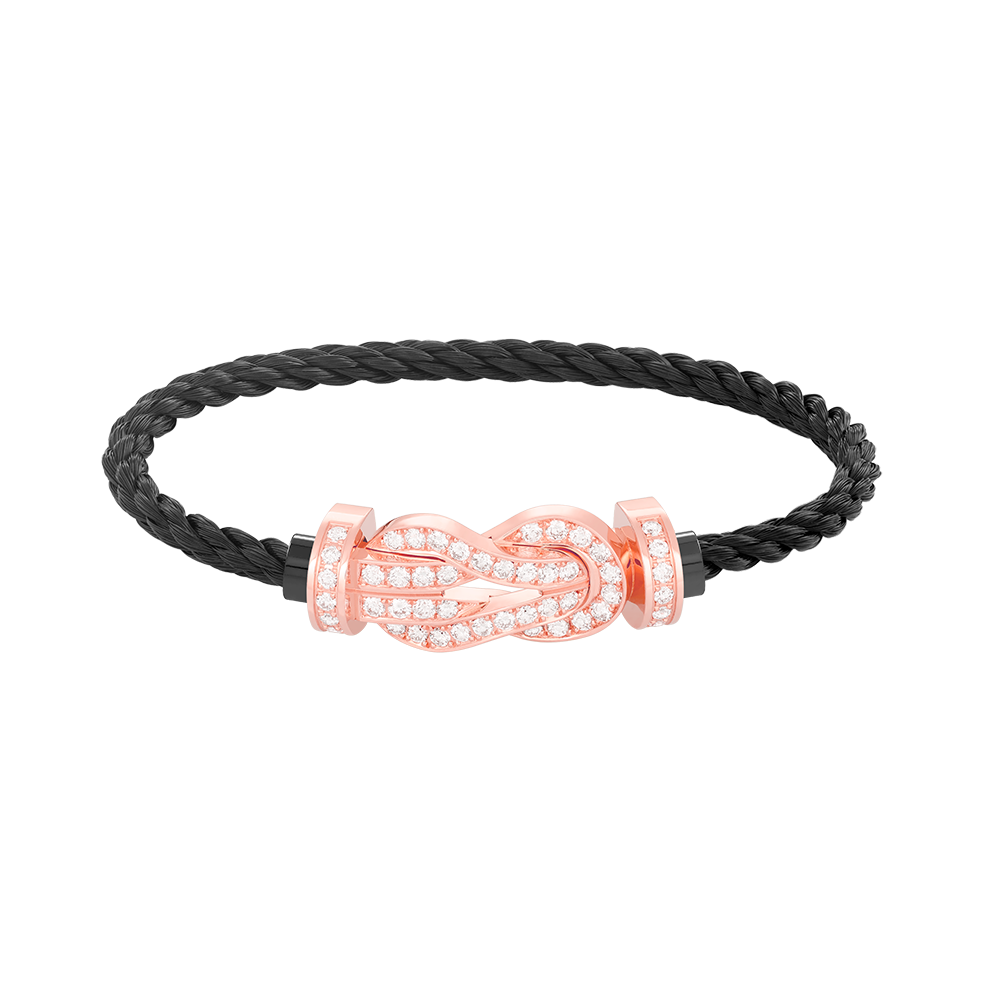 [AuraEcho]CHANCE LARGE 8 FIGURE BUCKLE FULL DIAMOND BRACELET ROSE GOLD