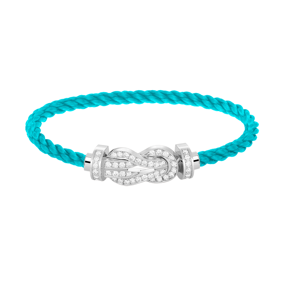 [AuraEcho]CHANCE LARGE 8 FIGURE BUCKLE FULL DIAMOND BRACELET SILVER
