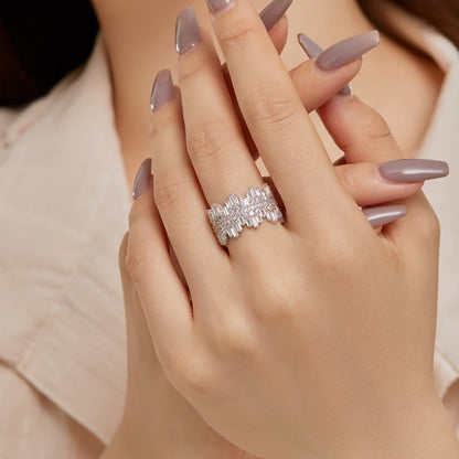 [AuraEcho]Luxurious Colorful Radiant Cut Daily Ring