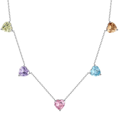 [AuraEcho]Sparkling Colorful Heart Cut Necklace