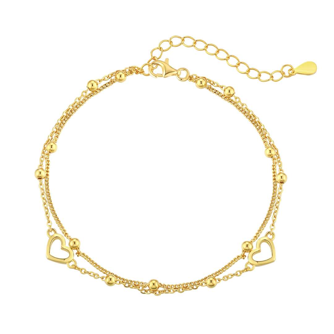 [AuraEcho]Dainty Double Layer Love Heart Bracelet