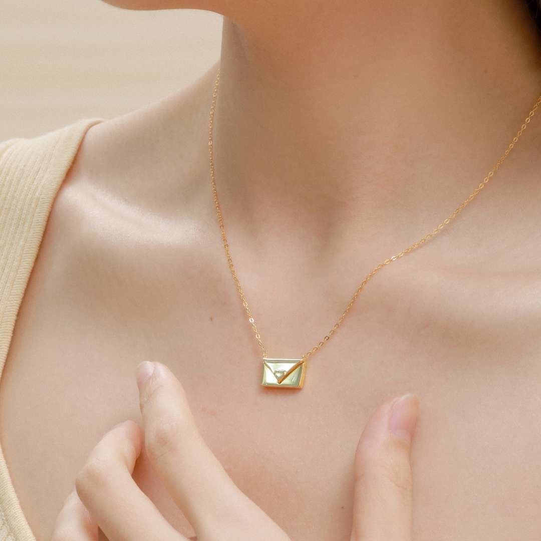 [AuraEcho]Envelope Heart Shape Mother's Day Necklace