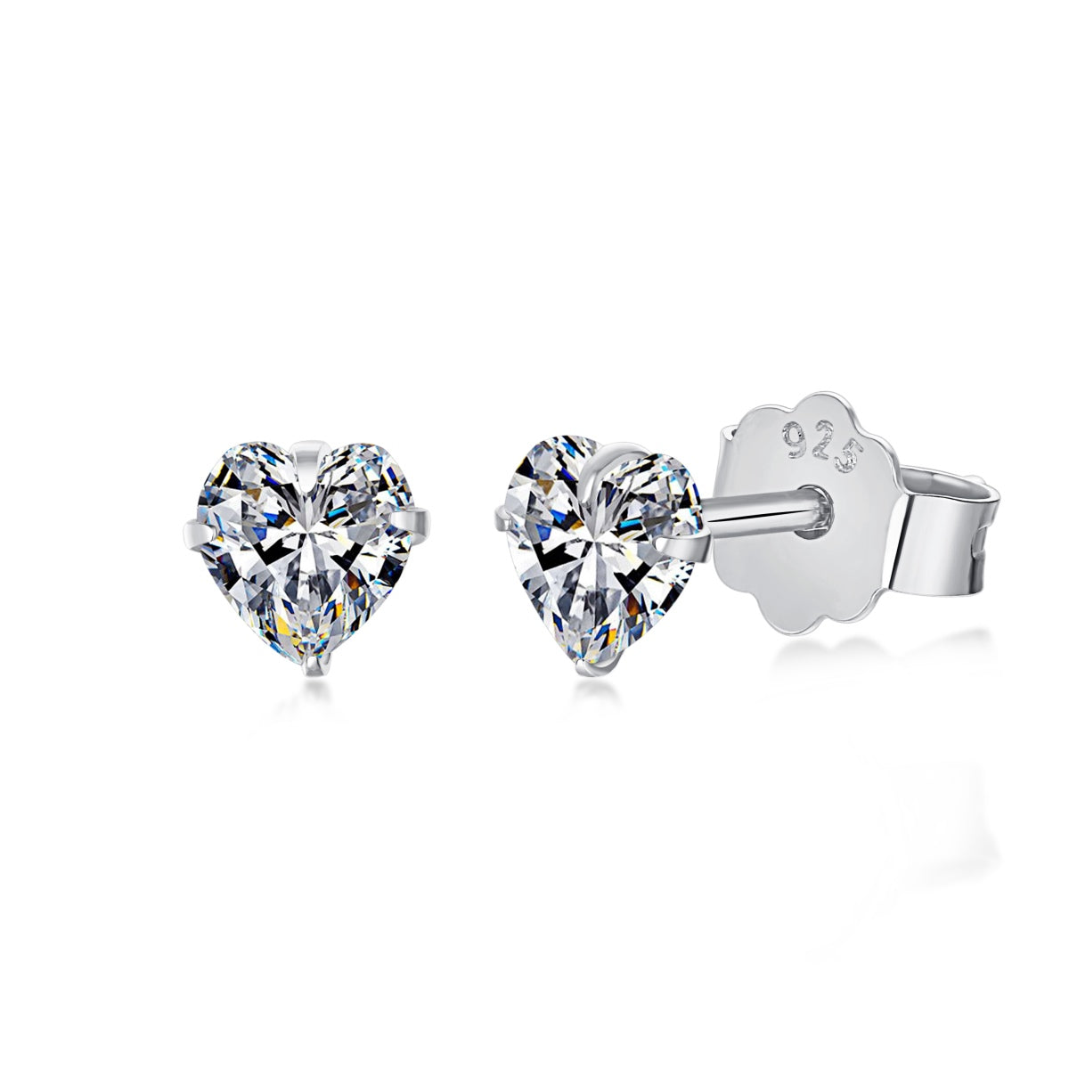 [AuraEcho]Sparkling Heart Shaped Simple Earrings