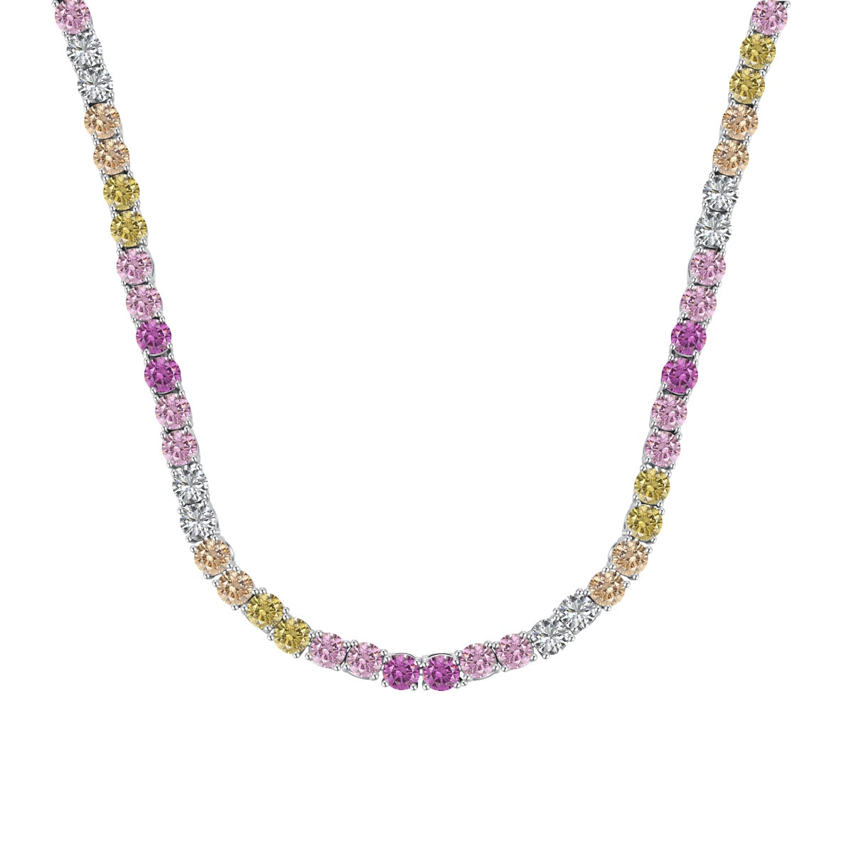 [AuraEcho]Delicate Colorful Tennis Necklace
