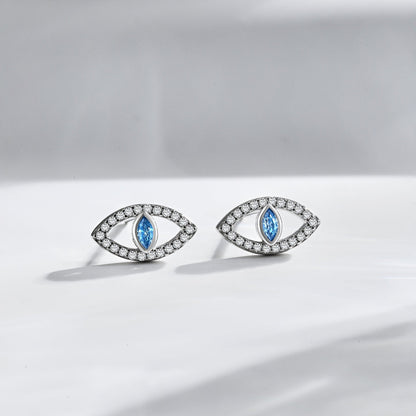 [AuraEcho]Blue Devil Eyes Hollow Stud Earrings