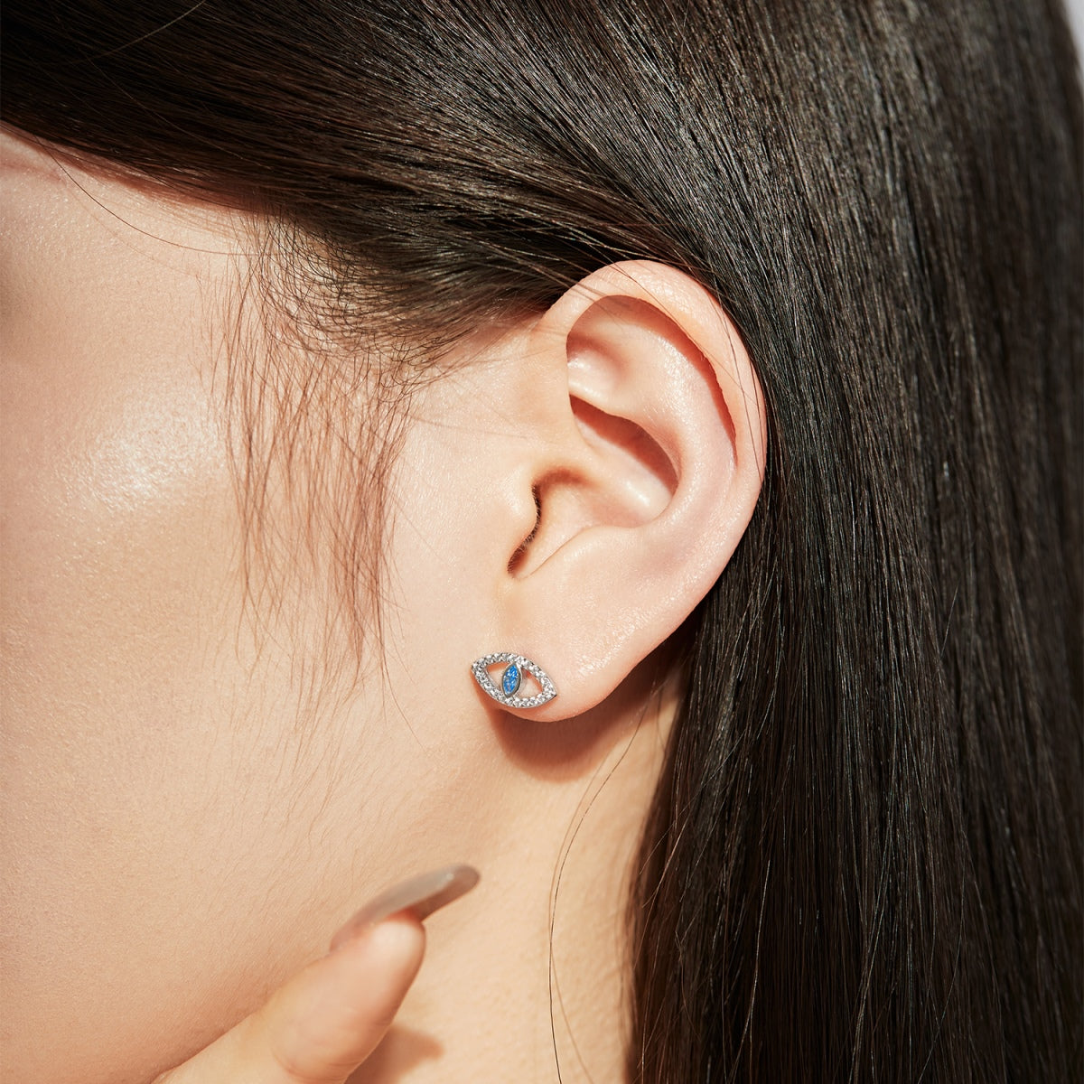 [AuraEcho]Blue Devil Eyes Hollow Stud Earrings