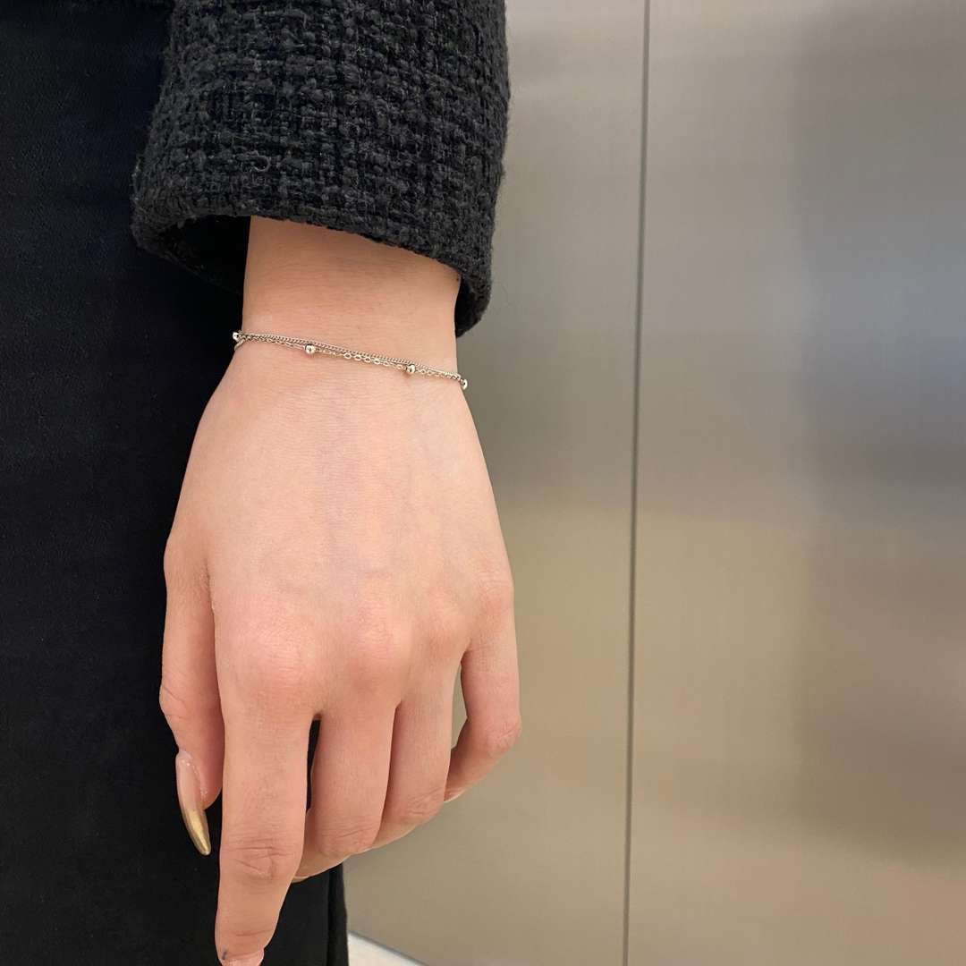 [AuraEcho]Delicate Bead Double Layer Bracelet
