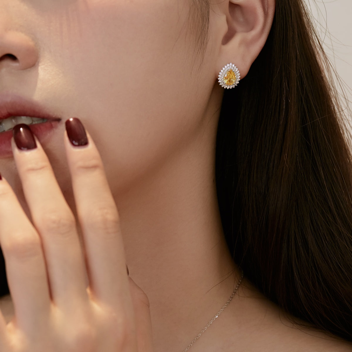 [AuraEcho]Delicate Gorgeous Pear Cut Daily Earrings