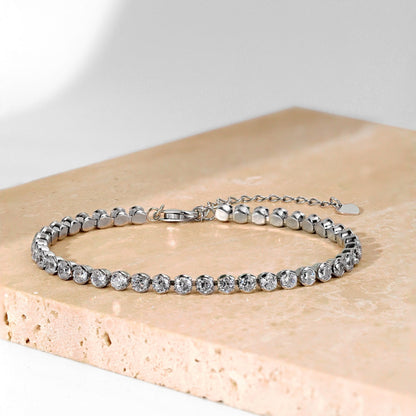 [AuraEcho]Dazzling Sparkling Round Cut Daily Bracelet