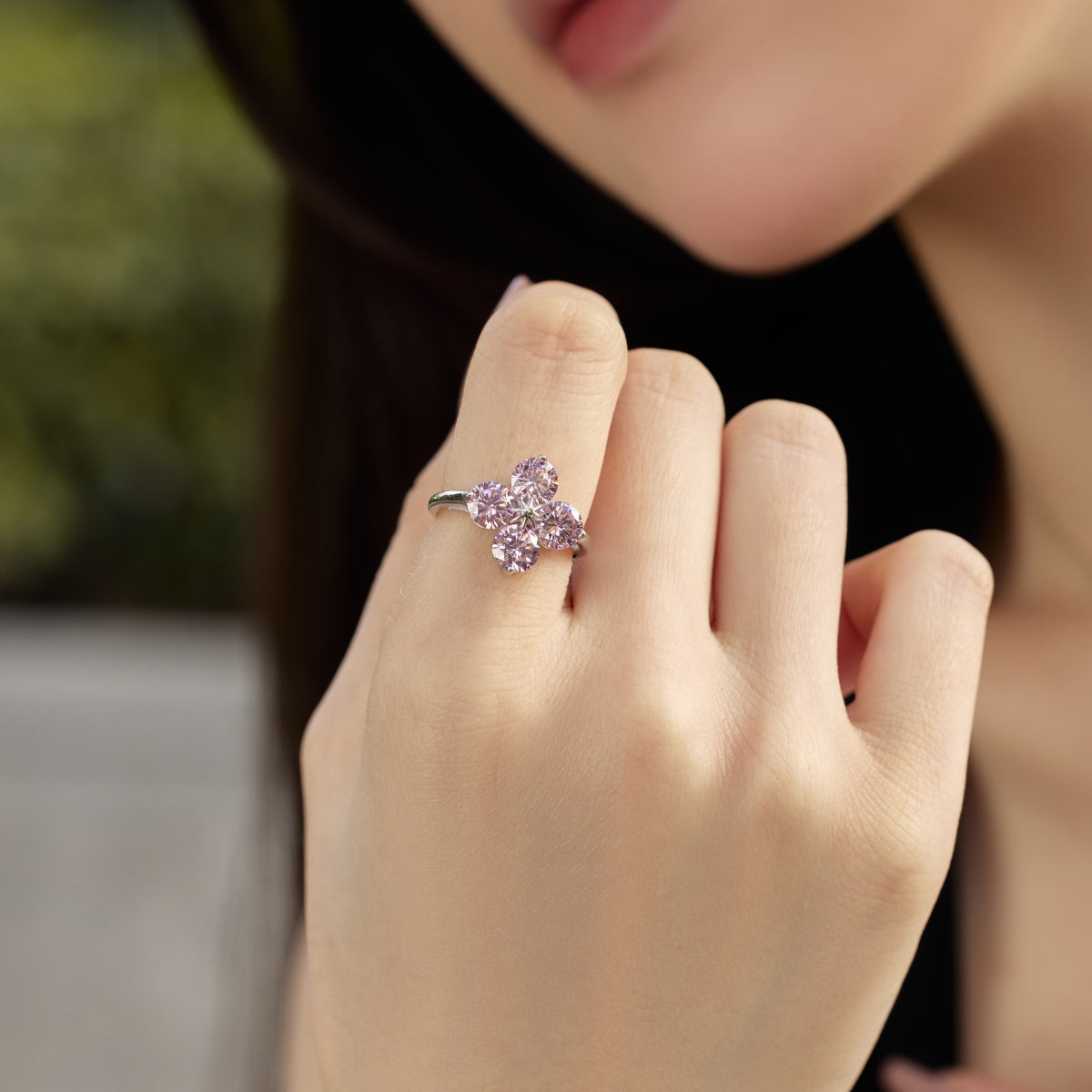 [AuraEcho]Four-Leaf Clover Eight-Pointed Star Ring