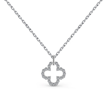 [AuraEcho]Four-Leaf Clover Hollow Design Exquisite Necklace