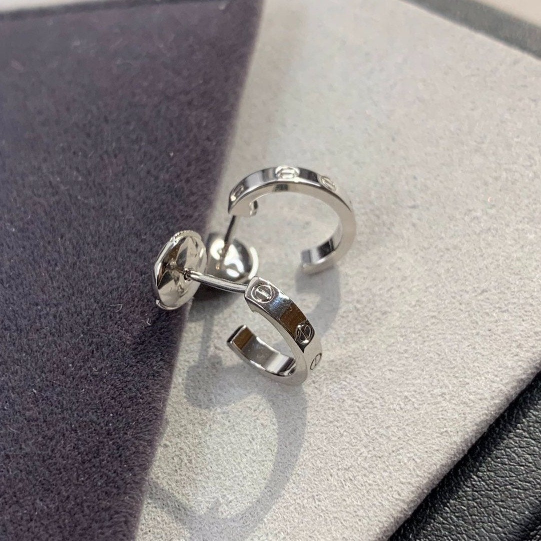 [AuraEcho]LOVE EARRINGS 2.65MM SILVER