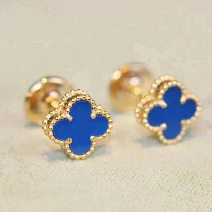 [AuraEcho]CLOVER MINI 9.5MM TURQUOISE EARRINGS