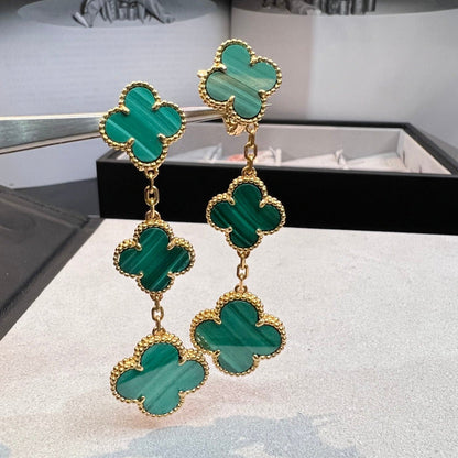 [AuraEcho]CLOVER MALACHITE 3 MOTIFS GOLD
