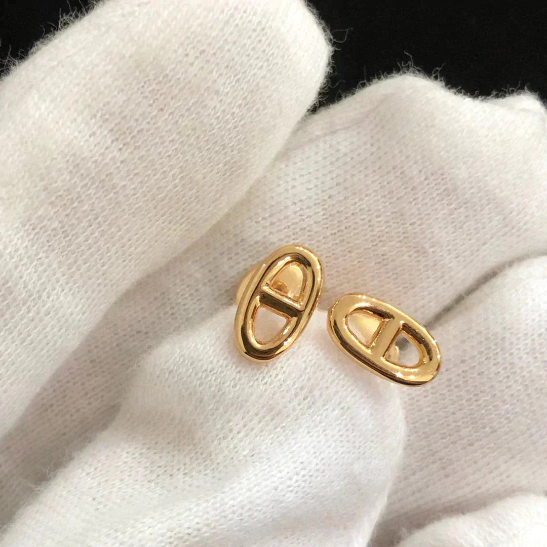 [AuraEcho]CHAINE SMALL EARRINGS GOLD AND SILVER