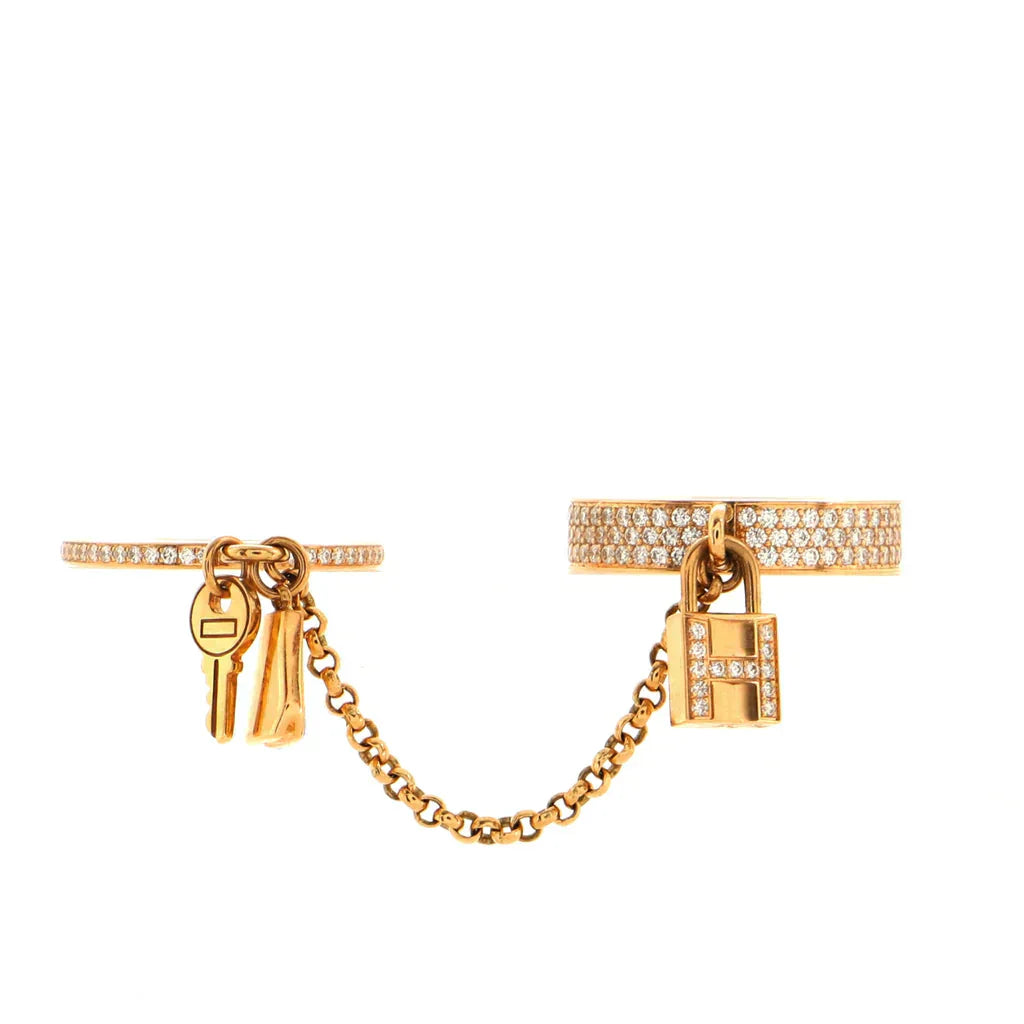 [AuraEcho]HM KELLY CLOCHETTE DOUBLE RING IN  WITH DIAMONDS