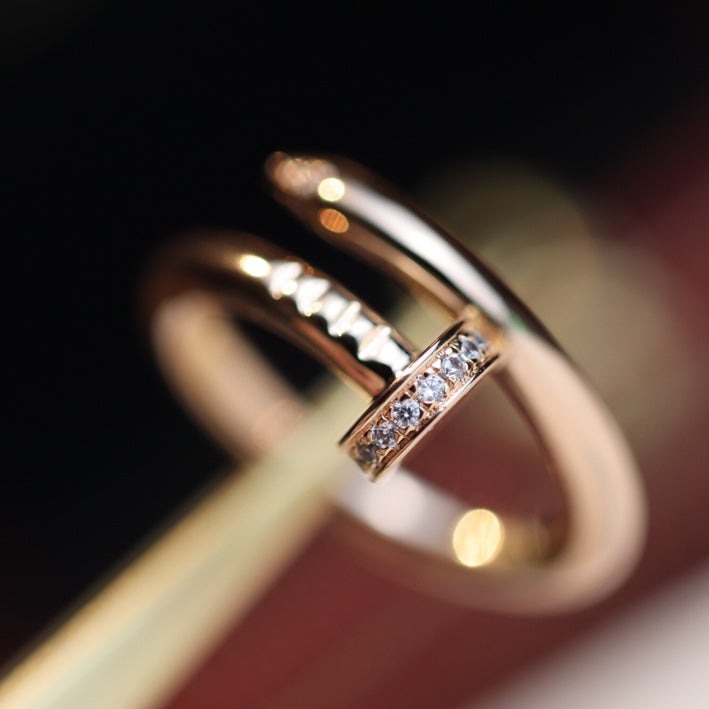 [AuraEcho]JUSTE RING 2.65MM PINK GOLD DIAMOND