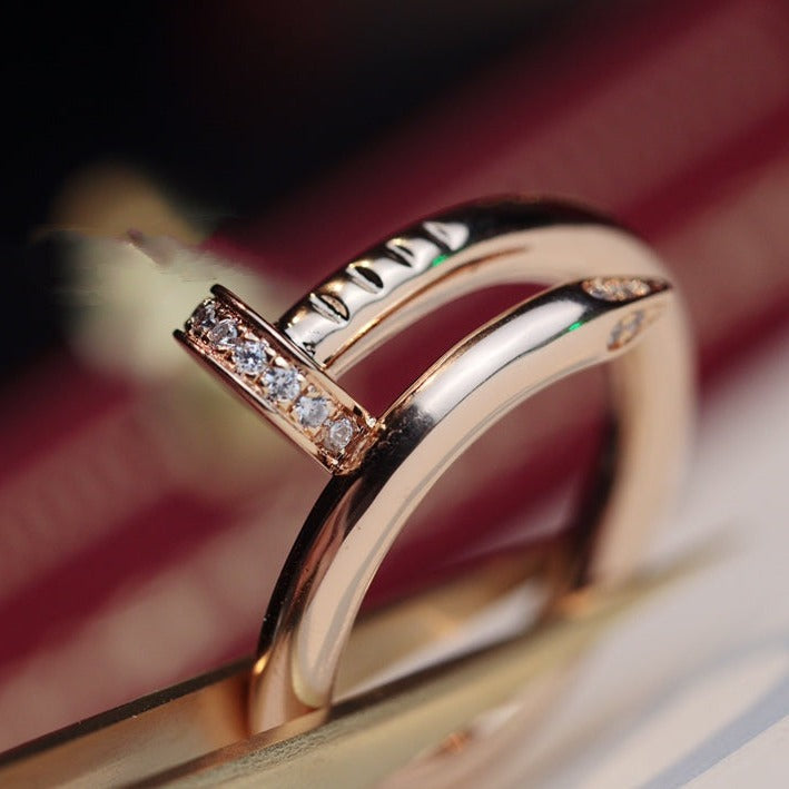 [AuraEcho]JUSTE RING 2.65MM PINK GOLD DIAMOND
