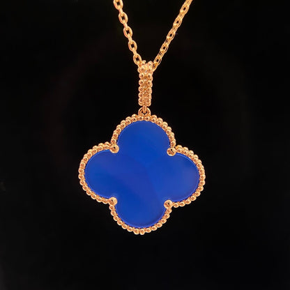 [AuraEcho]CLOVER 25MM NECKLACE TURQUOISE ROSE GOLD