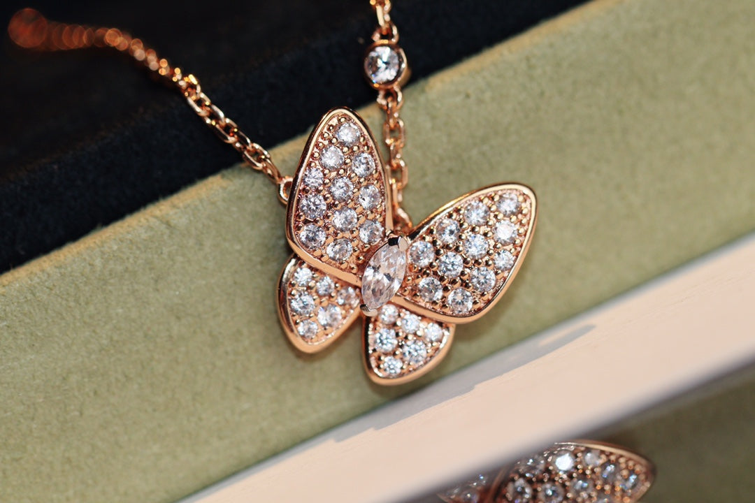[AuraEcho]BUTTERFLY DIAMOND NECKLACE