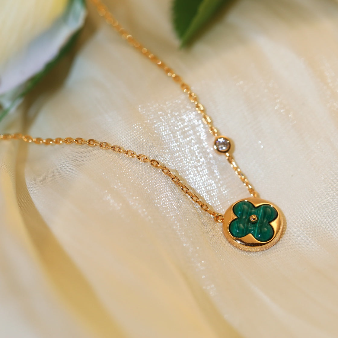[AuraEcho]SUN PEDANT PINK GOLD 1 DIAMOND NECKLACE