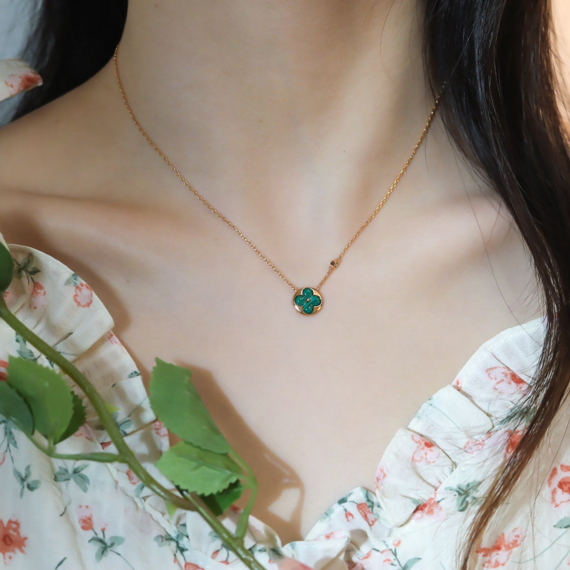[AuraEcho]SUN PEDANT PINK GOLD 1 DIAMOND NECKLACE
