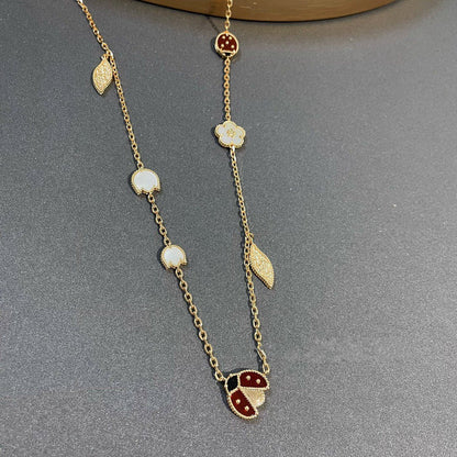 [AuraEcho]LUCKY SPRING 15 MOTIFS GOLD NECKLACE