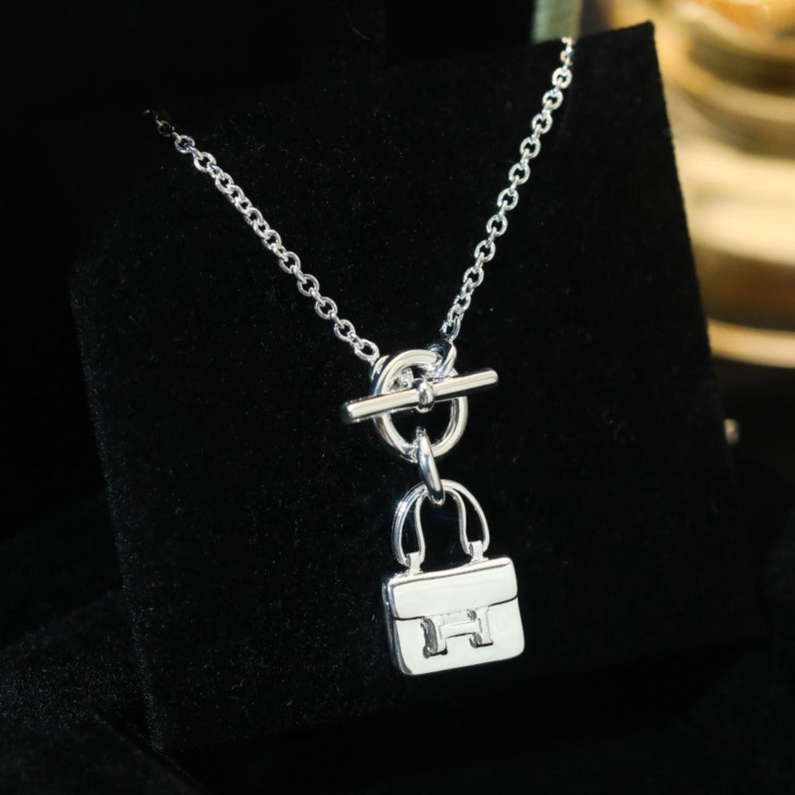 [AuraEcho]POP H PEDANT SILVER NECKLACE