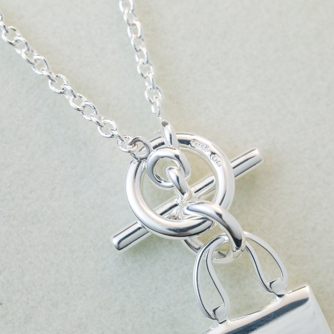 [AuraEcho]POP H PEDANT SILVER NECKLACE