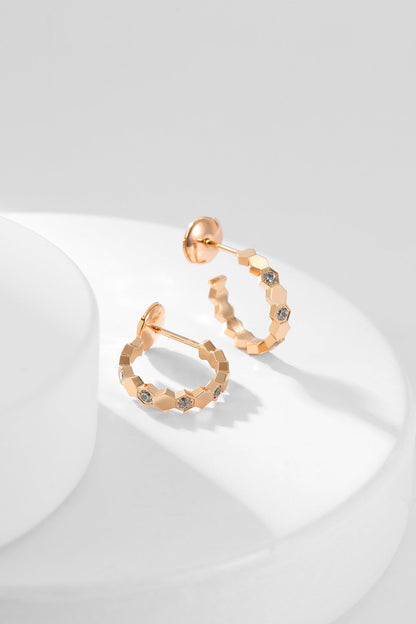 [AuraEcho]BEE LOVE DIAMOND HOOP EARRINGS