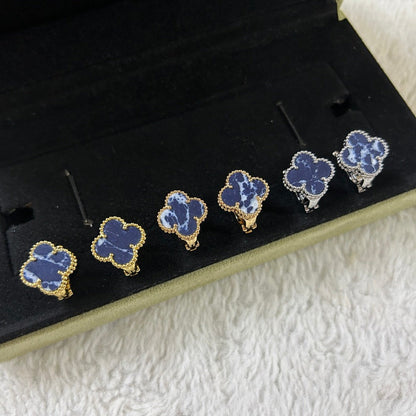 [AuraEcho]CLOVER PIETERSITE MEDIUM STUD EARRINGS