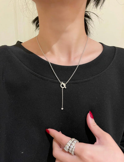 [AuraEcho]FINESSE SILVER DIAMOND NECKLACE