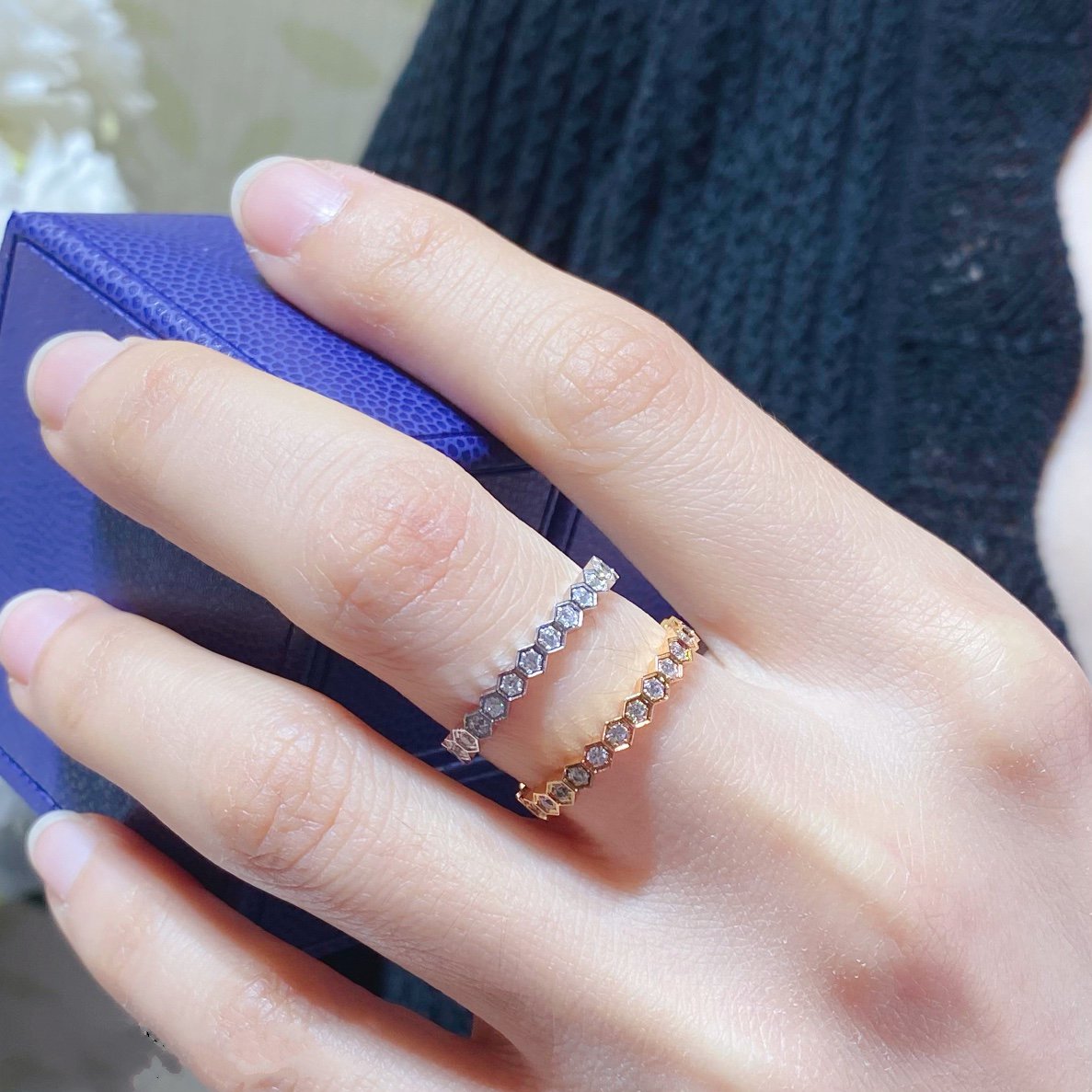 [AuraEcho]BEE LOVE DIAMOND PAVED SMALL RING