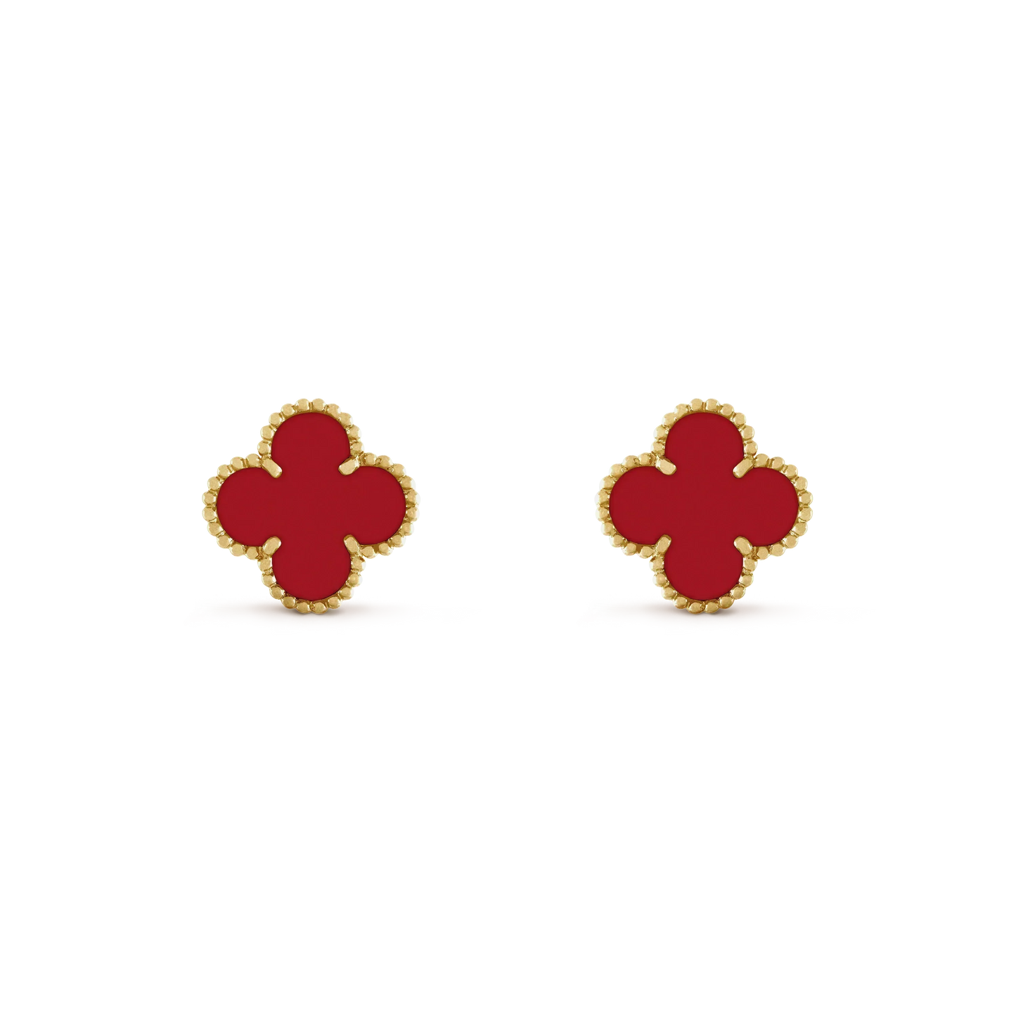 [AuraEcho]CLOVER MINI 9.5MM CARNELIAN EARRINGS