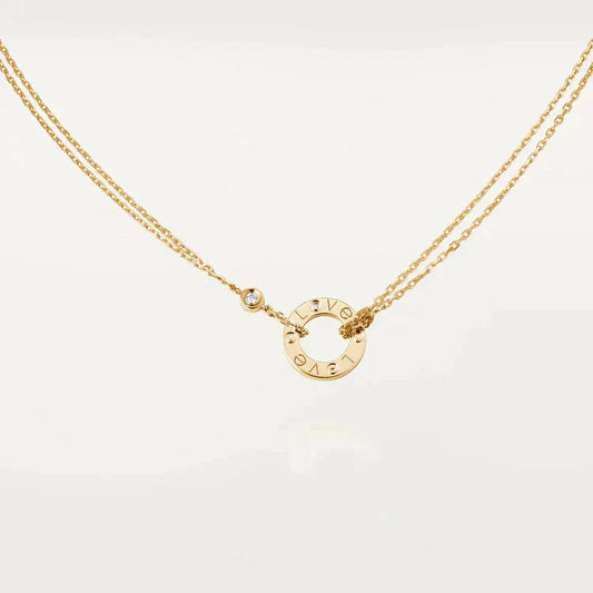[AuraEcho]LOVE NECKLACE 16MM 2 DIAMONDS