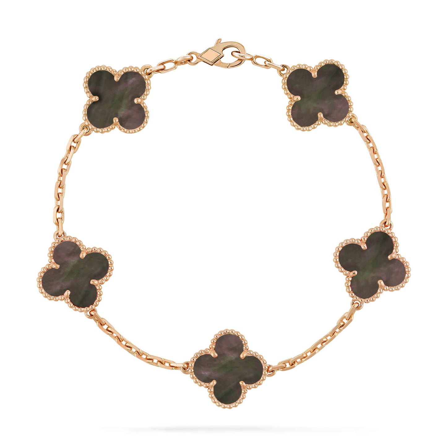 [AuraEcho]CLOVER 5 MOTIF GRAY MOP  BRACELET
