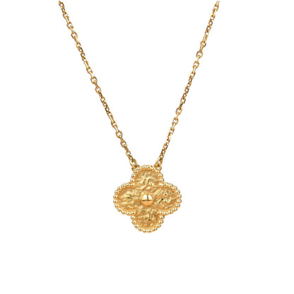 [AuraEcho]CLOVER 15MM  BRONZING NECKLACE