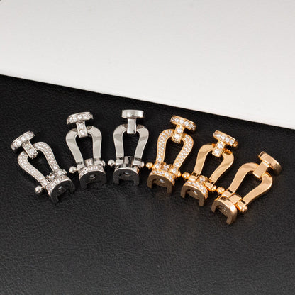 [AuraEcho]FORCE LARGE HORSESHOE FULL DIAMOND BRACELET ROSE GOLD