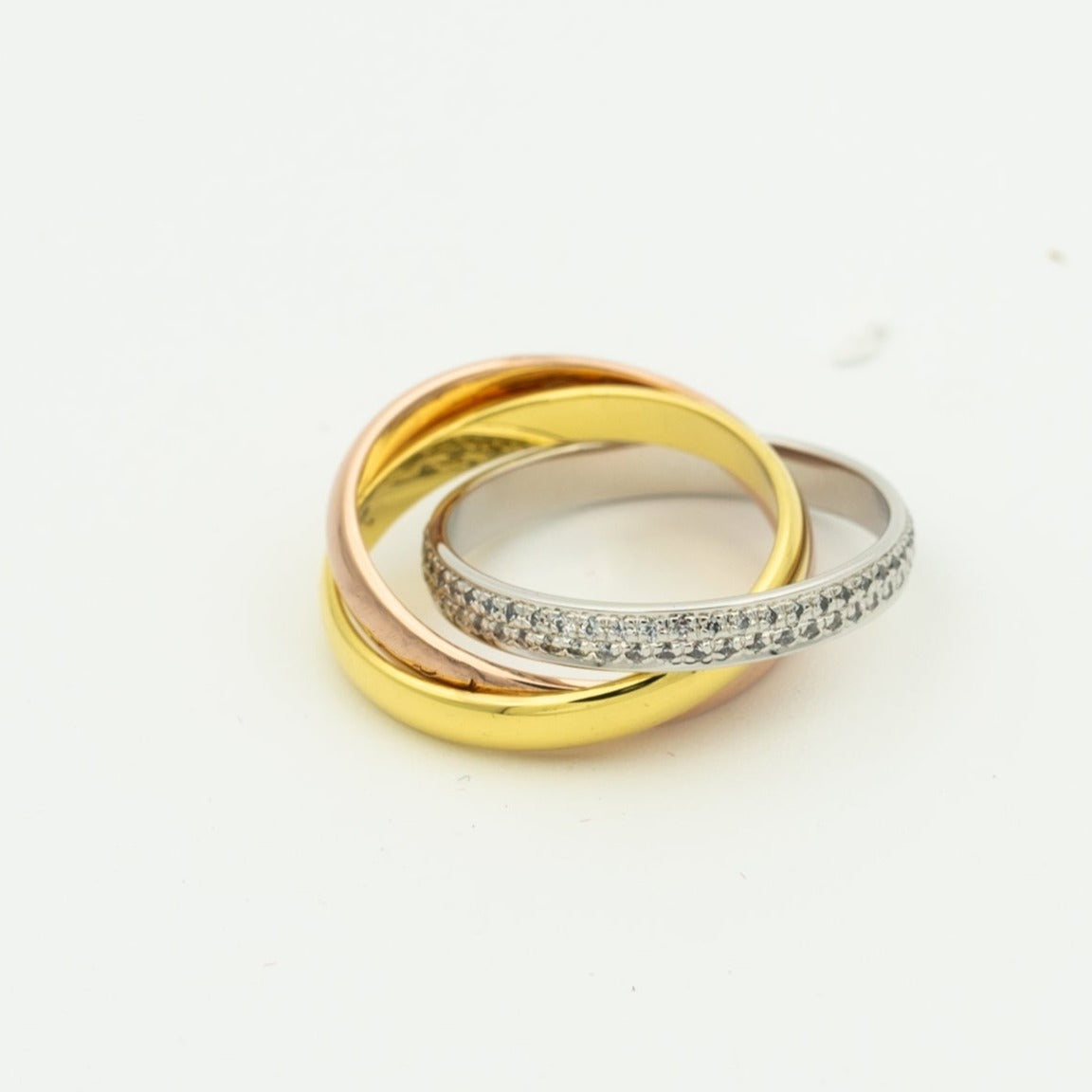 [AuraEcho]TRINITY RING GOLD PINK GOLD SILVER DIAMONDS