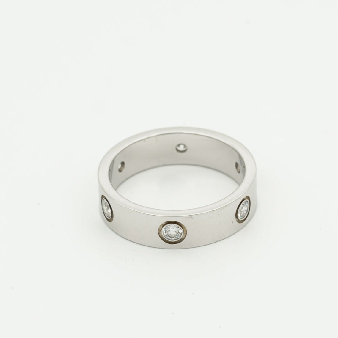 [AuraEcho]LOVE RING 5.5MM 6 DIAMONDS SILVER