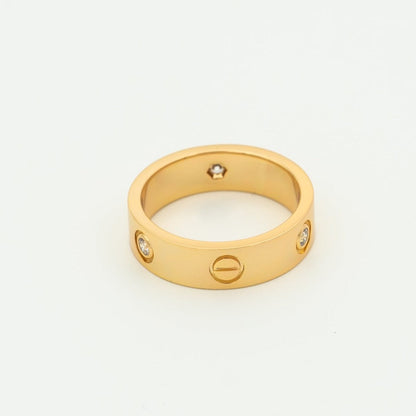 [AuraEcho]LOVE RING 5.5MM 3 DIAMONDS PINK GOLD