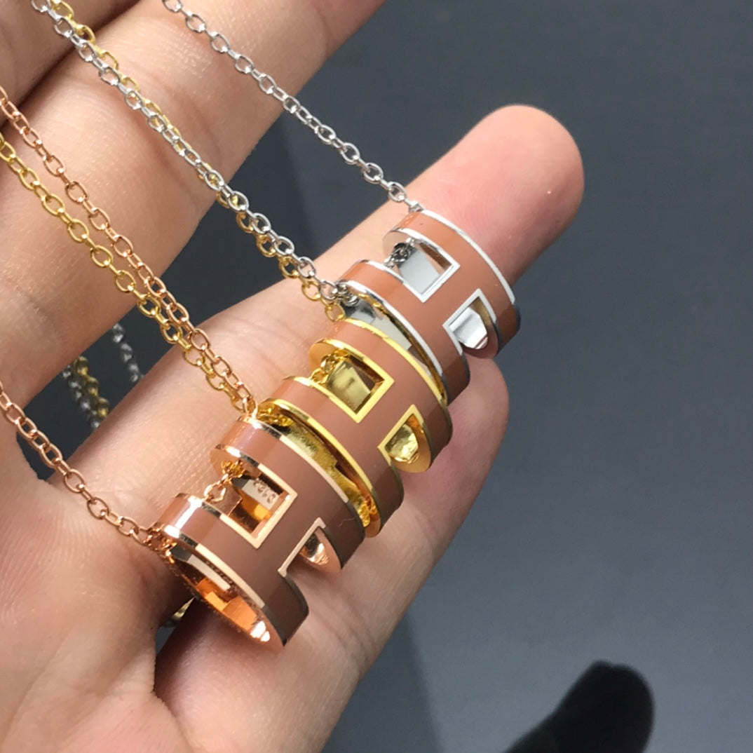 [AuraEcho]H NECKLACE BROWN