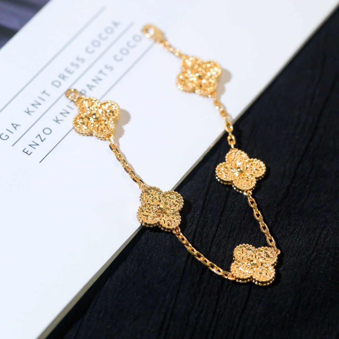 [AuraEcho]CLOVER 5 MOTIFS BRONZING BRACELET