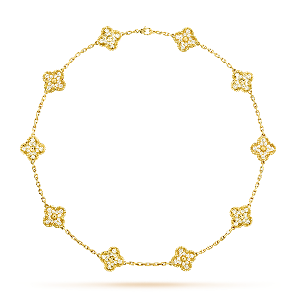 [AuraEcho]CLOVER 10 MOTIFS DIAMOND NECKLACE