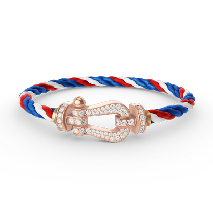 [AuraEcho]FORCE LARGE HORSESHOE FULL DIAMOND BRACELET ROSE GOLD