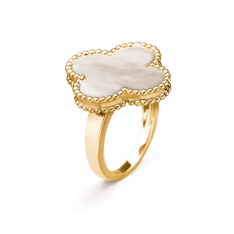 [AuraEcho]CLOVER WHITE MOP RING