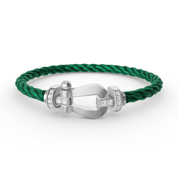 [AuraEcho]FORCE LARGE HORSESHOE HALF DIAMOND BRACELET SILVER
